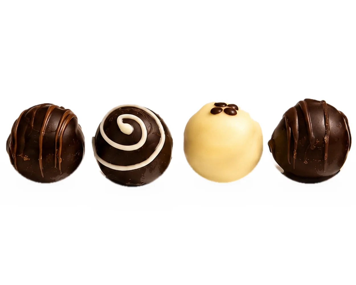 Trufas de La Chocolatta con espiral de chocolate blanco